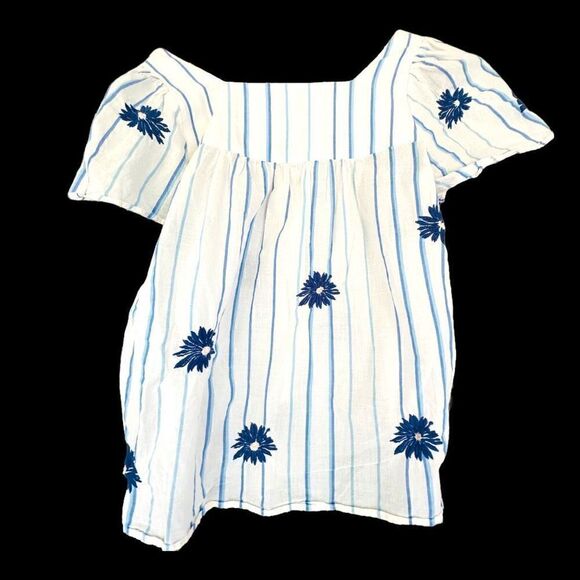 Madewell Tops Madewell Floral Embroidered Butterfly Top In Stripe Size XXS - Picture 2 of 3